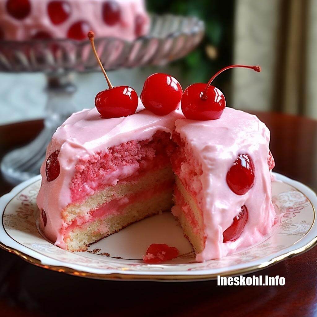 Maraschino Cherry Cake with Fluffy Cherry Frosting Recipe - Flavorite