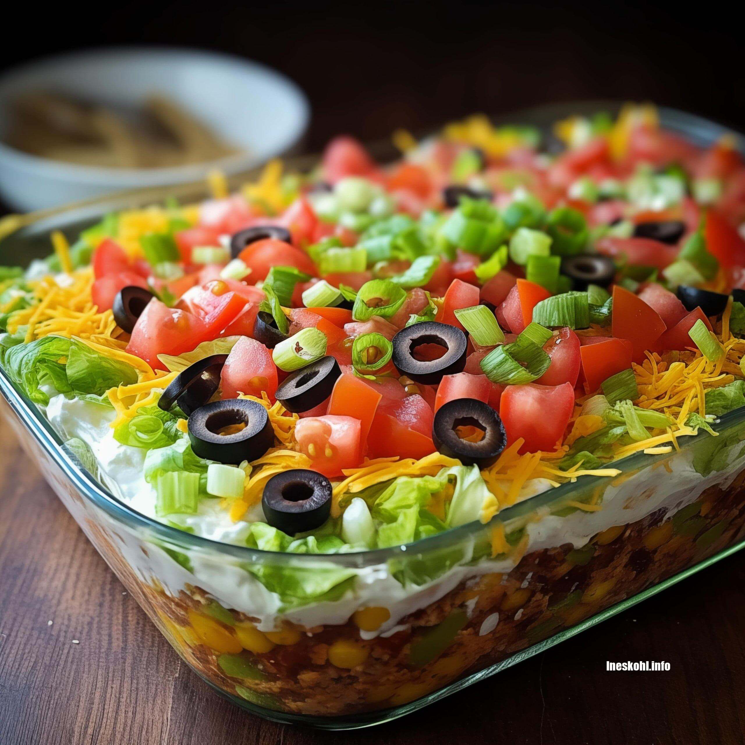 7 Layer Taco Dip Recipe | InesKohl Kitchen